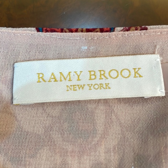 XS (but runs big) Ramy Brook floral long sleeve scrunched bottom mini dress - Picture 3 of 3